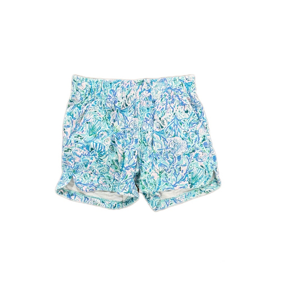 Floral Print Shorts in Blue and Green